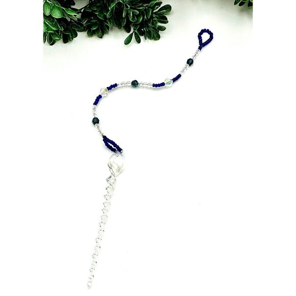 Beaded Suncatcher Ornament With Icicle Pendant and Crystal Beads - Picture 1 of 3
